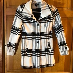 Plaid pea coat